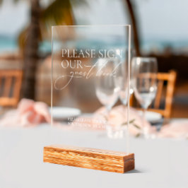 Moderne Unterschrift Unser Gästebuch Hochzeitsakry Acrylschild