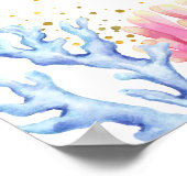 Moderne Untersee Meerjungfrau Korallendusche Empfa Poster (Ecke)