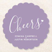 Moderne Untersetzer lila Herzensskripte (Vorderseite)