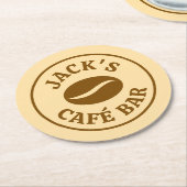 Moderne Untersetzer mit Kaffebohnen-Logo für neue (Angewinkelt)