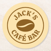 Moderne Untersetzer mit Kaffebohnen-Logo für neue (Vorderseite)