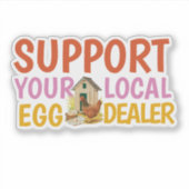 Moderne Unterstützung für lokale Eierhändler Hühne Aufkleber (Vorderseite)
