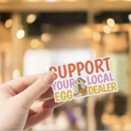 Moderne Unterstützung für lokale Eierhändler Hühne Aufkleber