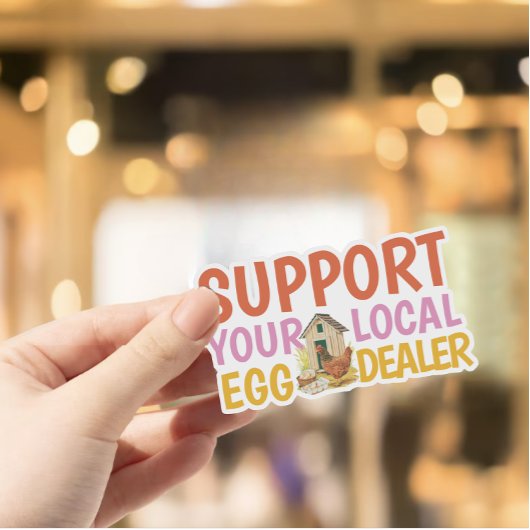 Moderne Unterstützung für lokale Eierhändler Hühne Aufkleber