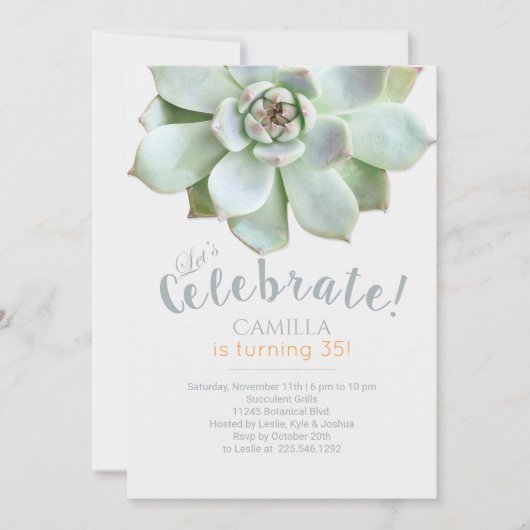 Moderne, üppige Geburtstagsparty Einladung (Vorderseite)