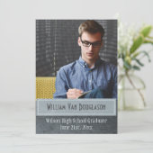 Moderne urbane Abschluss Fotokarte Ankündigung (Stehend Vorderseite)