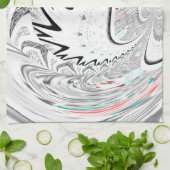 Moderne urbane aschgraue Flora Abstract Pattern Ar Handtuch (Gefaltet)