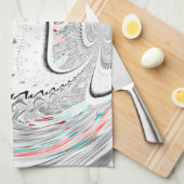Moderne urbane aschgraue Flora Abstract Pattern Ar Handtuch (Viertel Falte)