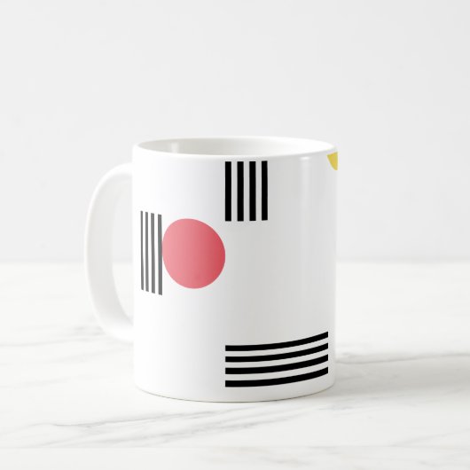 Moderne, urbane Grafik mit Typografie und Formen Kaffeetasse (Vorderseite Links)