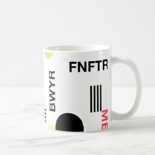 Moderne, urbane Grafik mit Typografie und Formen Kaffeetasse