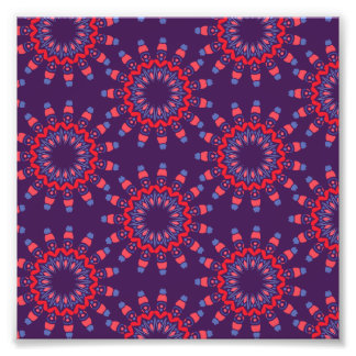 Moderne urbane Herzen Violettes Muster Fotodruck