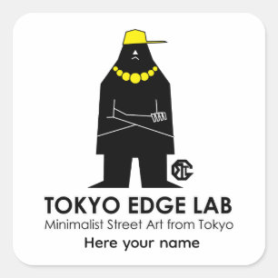 Moderne urbane Hip-Hop-MC-Grafik - Tokyo Edge Lab Quadratischer Aufkleber