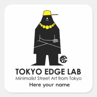 Moderne urbane Hip-Hop-MC-Grafik - Tokyo Edge Lab Quadratischer Aufkleber