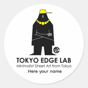 Moderne urbane Hip-Hop-MC-Grafik - Tokyo Edge Lab Runder Aufkleber