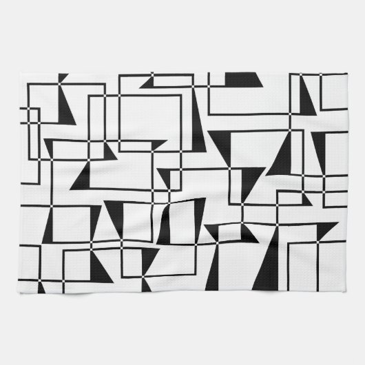 Moderne, urbane, kühne, coole geometrische Musterk Geschirrtuch (Horizontal)