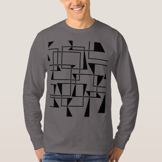 Moderne, urbane, kühne, coole geometrische Musterk T-Shirt (Vorderseite)