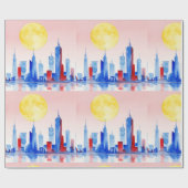 Moderne urbane Landschaft Geschenkpapier (Flach)