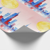 Moderne urbane Landschaft Geschenkpapier (Ecke)