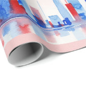 Moderne urbane Landschaft Geschenkpapier (Rolleneckpunkt)