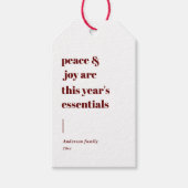 Moderne Urlaubskurse für Frieden und Freude Geschenkanhänger (Vorderseite)