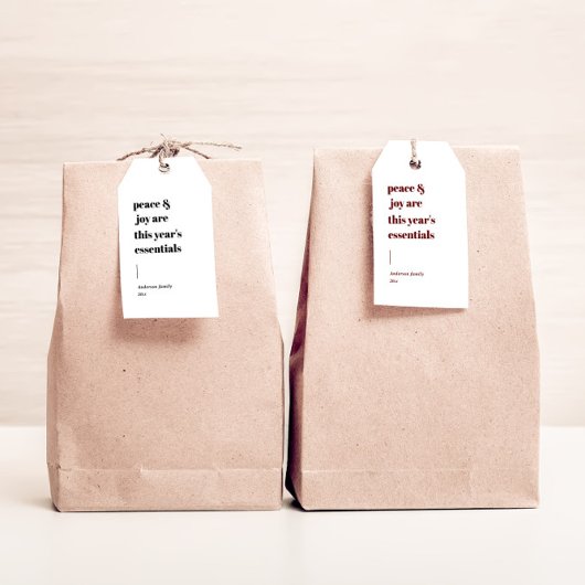 Moderne Urlaubskurse für Frieden und Freude Geschenkanhänger