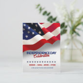 Moderne US-Flagge 4. Juli Party Ermordung Postkarte (Stehend Vorderseite)