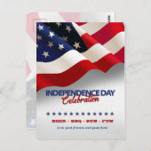 Moderne US-Flagge 4. Juli Party Ermordung Postkarte (Vorne/Hinten)