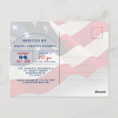 Moderne US-Flagge 4. Juli Party Ermordung Postkarte (Rückseite)