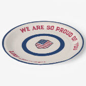 Moderne US-Flagge Militär-Abschiedsparty Pappteller (Schrägansicht)