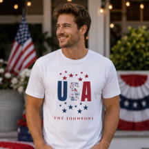 Moderne USA-Familien-Personalisierte Patriotische