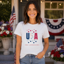 Moderne USA-Familien-Personalisierte Patriotische