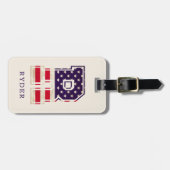 Moderne USA-Flagge Monogramm R Gepäckanhänger (Vorderseite horizontal)