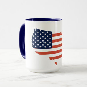 Moderne USA-Kartenskizze - Amerikanischer Stolz We Tasse