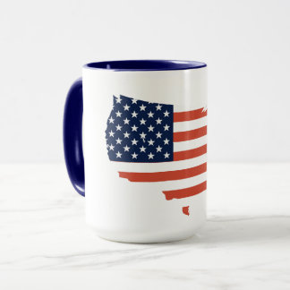 Moderne USA-Kartenskizze - Amerikanischer Stolz We Tasse