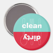 Moderne Utensilien schmutzig saubere, blaue Geschi Magnet (Vorderseite/Rückseite)