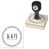 Moderne Valentine Erstlogos-Hochzeits-Briefmarke Gummistempel (Stempel)