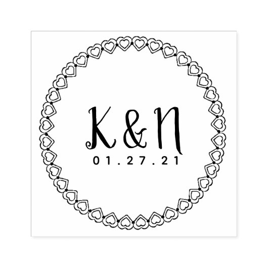 Moderne Valentine Erstlogos-Hochzeits-Briefmarke Gummistempel (Prägung)