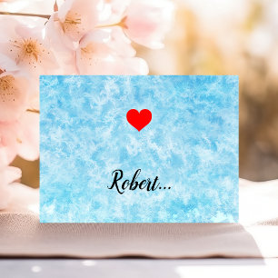 Moderne Valentine Liebe Herz Blue Hintergrund Postkarte
