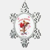 Moderne Valentine-Ornamente für Girlfriend-Geschen Schneeflocken Zinn-Ornament (Rechts)