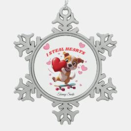 Moderne Valentine-Ornamente für Girlfriend-Geschen Schneeflocken Zinn-Ornament