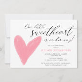 Moderne Valentine Rosa-Weiße-Mädchen-Dusche Einladung (Vorderseite)