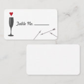 Moderne Valentine Wedding Tablecard Platzkarte (Vorne/Hinten)