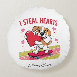 Moderne Valentinenkissen für Haustiere Rundes Kissen