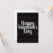 Moderne Valentiner Herzbücher Pink Black Karte (Vorderseite/Rückseite Beispiel)