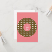 Moderne Valentines Hearts Donut Chocolate Brown Karte (Vorderseite/Rückseite Beispiel)