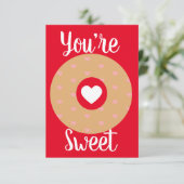 Moderne Valentines Hearts Donut Rosa Rot Karte (Stehend Vorderseite)