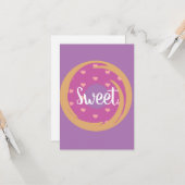 Moderne Valentines Hearts Donut Zuckerguss Pink Karte (Vorderseite/Rückseite Beispiel)