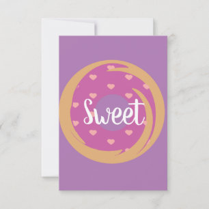Moderne Valentines Hearts Donut Zuckerguss Pink Karte