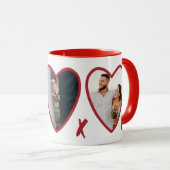Moderne Valentines RedHearts Foto Tasse (VorderseiteRechts)