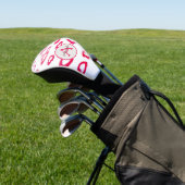 Moderne Valentinherzen mit Monogramm und Namen Golf Headcover (In SItu)